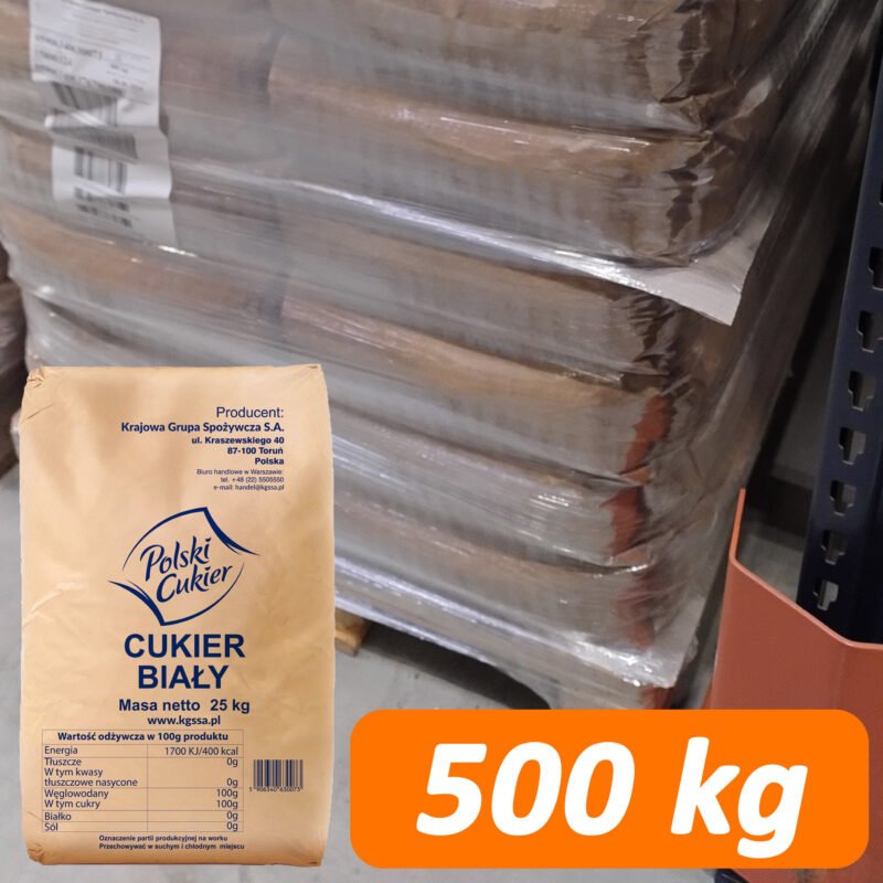 Cukier Polski biały 25kg - paleta 500kg