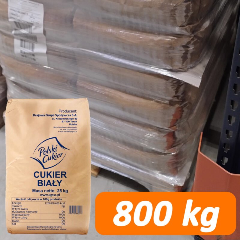 Cukier Polski biały 25kg - paleta 800kg